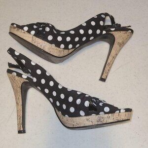 Pulse Polka Dot Size 8 Cork Heels